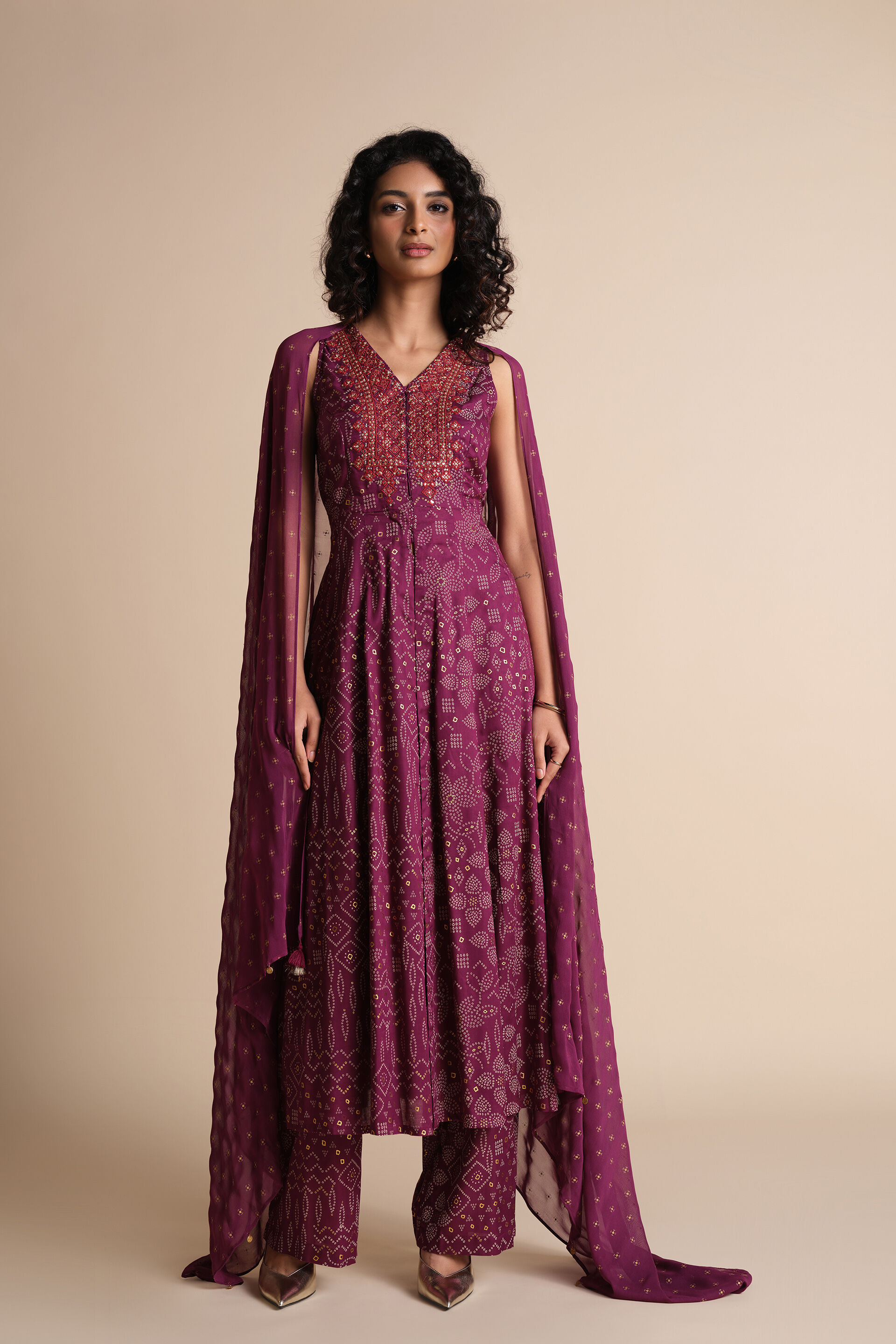 Berry Mast Kurta Set, Purple, image 3